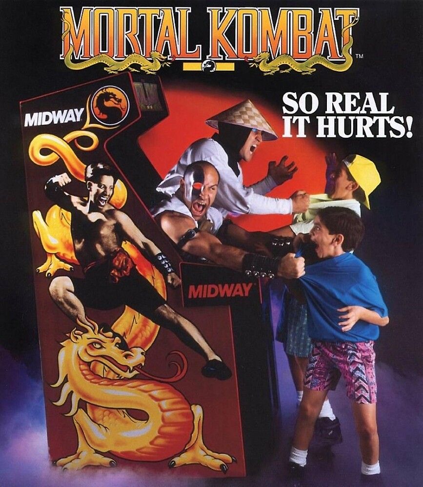 A print ad for Mortal Kombat arcade